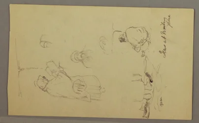 Tekening, Joden bij de Klaagmuur, Jeruzalem, april 1868