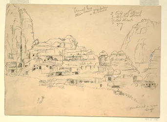 Tekening, Khirbet-en-Nasara, Petra, Jordanië, 26 februari 1868