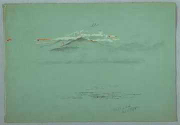 Tekening, Lake Millinoket en Mount Katahdin, 1878
