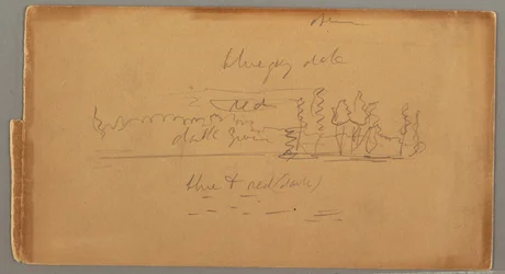 Tekening, Meer en oever, mogelijk 1876