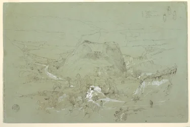 Tekening, Landschap bij Guaranda, Ecuador, 5 juni 1857