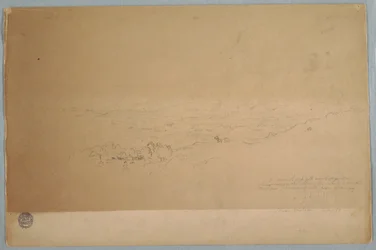 Tekening, Landschap bij Melgar, Colombia, juli 1853