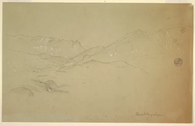 Tekening, Landschap bij Berchtesgaden, juni-juli 1868