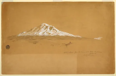 Tekening, Mount Chimborazo vanuit het huis van Senior Pablo Bustamante, Riobamba, Ecuador, 14 juli 1857