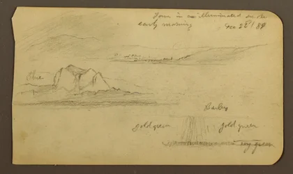 Tekening, Berglandschappen; Verso: Bergflank, Tocatecas, 22 december 1884