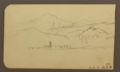Tekening, Mountain Range, Toluca; Verso: Steeple, Mountain Ranges, Toluca, 7 januari 1885