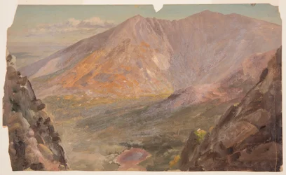 Tekening, Mt. Katahdin, Great Basin vanaf South Turner Mountain, 1877