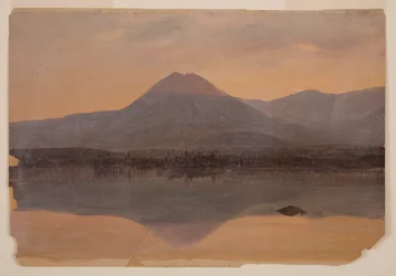 Tekening, Mt. Katahdin vanaf Lake Katahdin, 1860-70