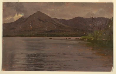 Tekening, Mt. Katahdin, vanaf Lake Katahdin, 1877