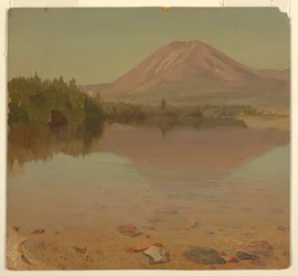 Tekening, Mt. Katahdin vanaf Lake Katahdin, mogelijk 1870