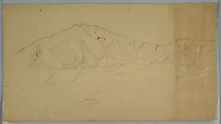 Tekening, Mt. Katahdin vanuit het zuidoosten; Verso: Mt. Katadhin, 1876-78