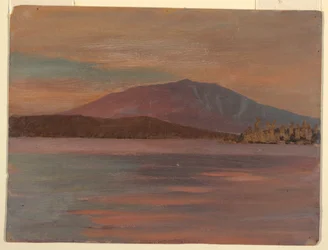 Tekening, Katahdin vanaf Togue Pond, 1877