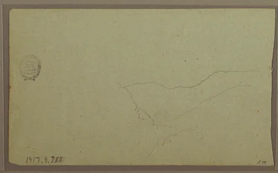 Tekening, bij San Miguel, Ecuador; Verso: Onvoltooide bergschets, 2 juni 1857