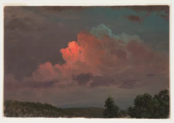 Tekening, invallende nacht bij Olana, augustus 1872