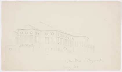 Tekening, Oud huis, Beiroet, 1868