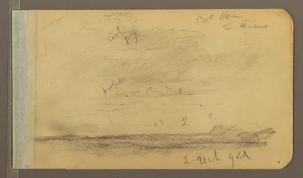 Tekening, Orizaba; Verso: Bewolkte lucht, dak, 1889