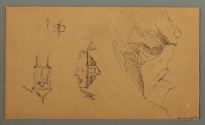 Tekening, Dennenbomen, mogelijk 1868