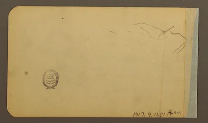 Tekening, vlakte, heuvel, stad; Verso: bergketen, 1889