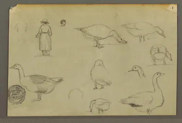 Tekening, Regen over heuvels, mogelijk 1866