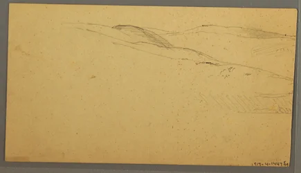Tekening, Regen over heuvels, mogelijk 1866