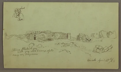 Tekening, Ruïnes, Figuurstudie, 27 april 1868