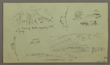 Tekening, Ruïnes, Figuurstudie, 27 april 1868