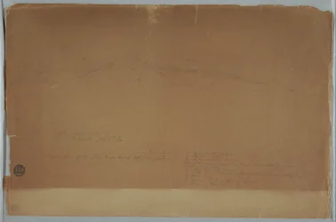 Tekening. Schets. De Chimborazo gezien vanuit Riobamba, Ecuador