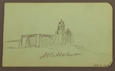 Tekening, Schetsen van Patzcuaro; Verso: Kerk, Atlatahuca, 1883