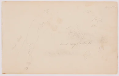 Tekening, Schetsen van wolken en dode berk, juli 1844