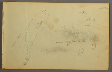 Tekening, Schetsen van wolken en dode berk, juli 1844