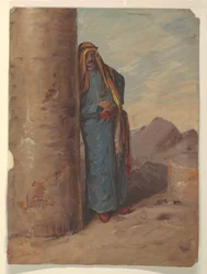 Tekening, Staande bedoeïen, 1868