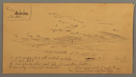 Tekening, Stoomboot, luchtstudie, 30 juni 1866