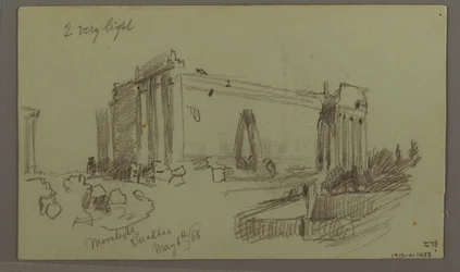 Tekening, Studie van tempelruïnes, 8 mei 1868