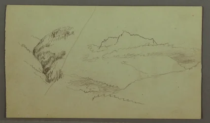 Tekening, Top Rising above Clouds, Narrow Valley, mogelijk 1868