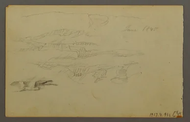Tekening, Zon achter wolken, 1844