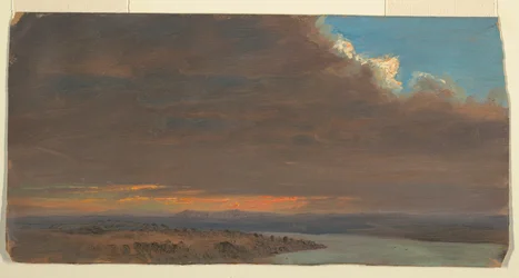 Tekening, Zonsondergang, Hudson-vallei, New York, 1870-80