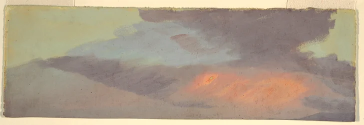 Tekening, Wolkenstudie bij zonsondergang, ca. 1880