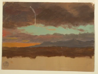 Tekening, Zonsondergang over Hudson-vallei, 1865-75