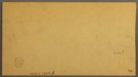 Tekening, Zonsondergang boven heuvels, 9 juli 1866