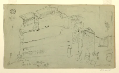 Tekening, Tempel, Petra, Jordanië, 27 februari 1868