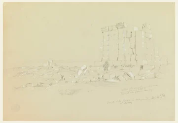 Tekening, Tempel met Semua [het huidige as-Samu] in de verte, 17 februari 1868