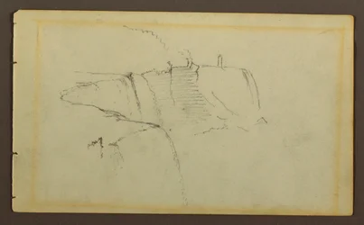 Tekening, De Amerikaanse watervallen, Niagara-rivier, mogelijk 1858