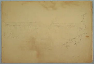 Tekening, De Canadese watervallen, juli 1856