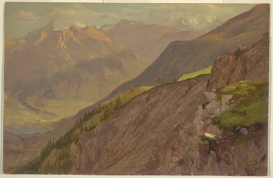 Tekening, De Goell en Watzmann, bij Berchtesgeden, 1868