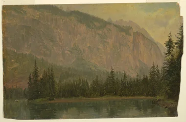 Tekening, De Hintersee, bij Berchtesgaden, Beieren, juni 1868