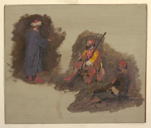 Tekening, Drie bedoeïenen, 1868-69