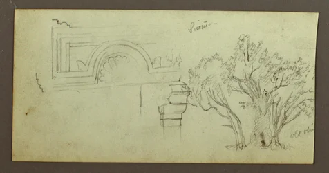 Tekening, Bomen, Geschulpte, februari mogelijk 1868