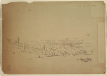 Tekening, Uitzicht van Grand Manan Island, Canada, naar de zee, september 1851