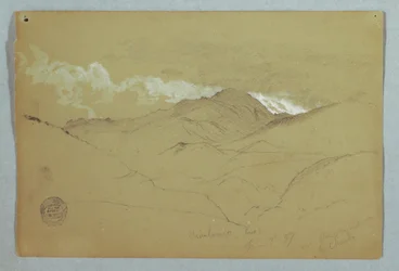 Tekening, Uitzicht vanuit het oosten op de berg Chimborazo, Ecuador, 3 juni 1857
