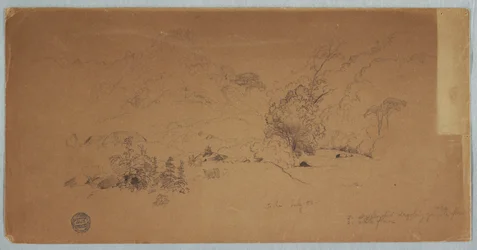 Tekening, Gezicht op Toche, Colombia, juli 1853